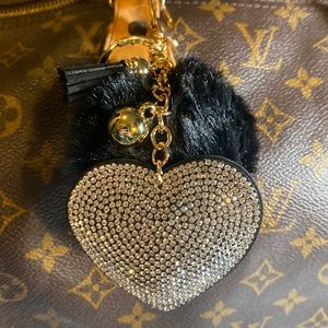 Bag / Purse Heart Pompom Charm #177